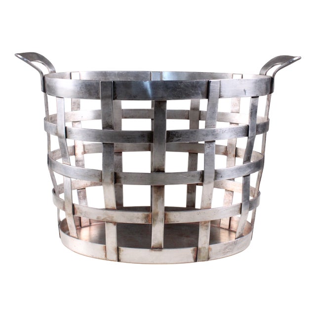 Silver Fruit Basket by Gio Ponti for Arthur Krupp, 1950s For Sale