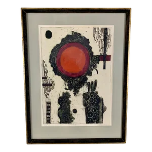 Marta Palau Mid-Century Print Titled "Tonatiuh"