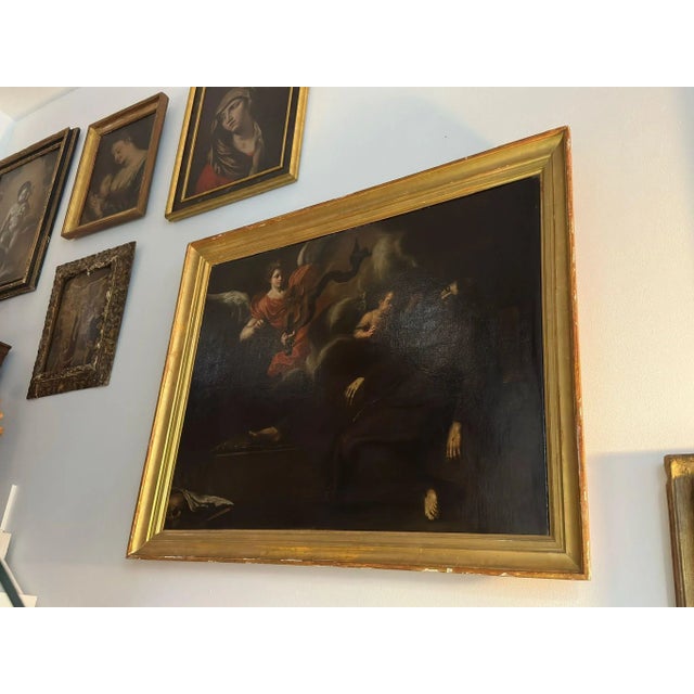 Master of the Neapolitan School of the 17th Century. Vision of Saint Francis, Paint For Sale - Image 9 of 10