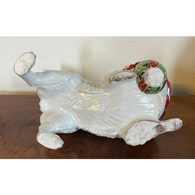 Antique 19th Century Japanese Edo Period Porcelain Okimono in the Form of a Pekingese Dog For Sale - Image 10 of 11