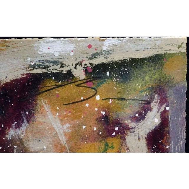 Paper Earl Biss "Autumn Storm on the Crazy Woman Mountain" Hand Signed Limited Edition Serigraph For Sale - Image 7 of 10