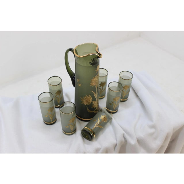1970s Jug and 7 Glasses by Bohemia Glass, 1970s, Set of 8 For Sale - Image 5 of 11