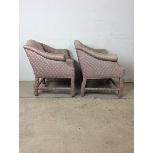Pair Polka Dot Pink Accent Chairs For Sale - Image 4 of 12