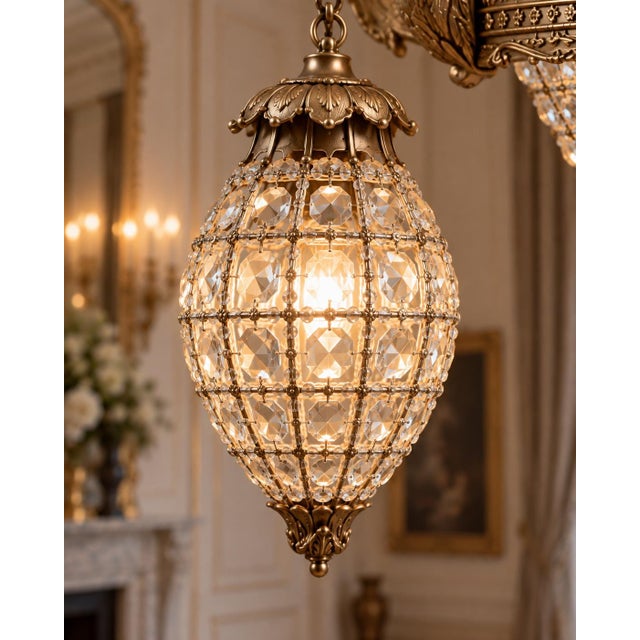 Late 20th Century French Artisan Louis XVI Gold Bronze Chandelier For Sale - Image 11 of 18