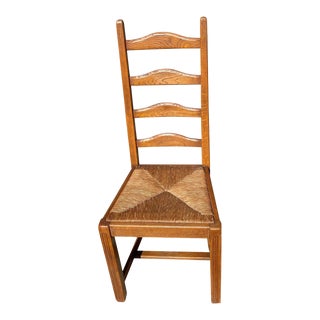 Country French Ladder Back Dining Chairs - Set of Four For Sale
