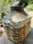 Wood Vintage Artisanal Chinese Clay Vessel, Jar, Encased in a Basket Made of Woven Shanxi Willow For Sale - Image 7 of 12