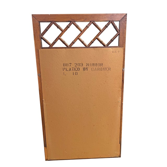 1970s Vintage Faux Bamboo Wood Wall Mirror in Boho Chic Coastal Modern Style For Sale - Image 5 of 6