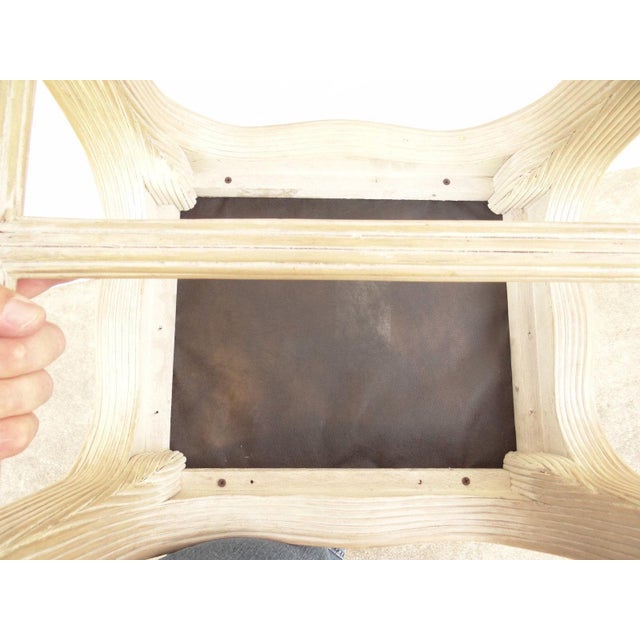 Vintage French Regency Sculpted Wicker Footstool For Sale - Image 4 of 5