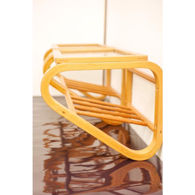 Scandinavian Bentwood and Glass Bedside Tables from Gemla, 1920s, Set of 2 For Sale - Image 6 of 16