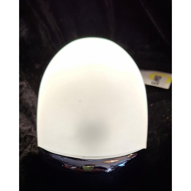 2000 - 2009 Vintage Wall Lamp with Chrome-Plated Metal Frame and White Glass Shade by EMB, 2000s For Sale - Image 5 of 9