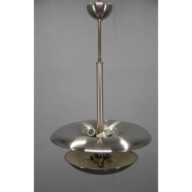 Silver Bauhaus Nickel Pendant attributed to Franta Anyz for Ias, 1920s For Sale - Image 8 of 11