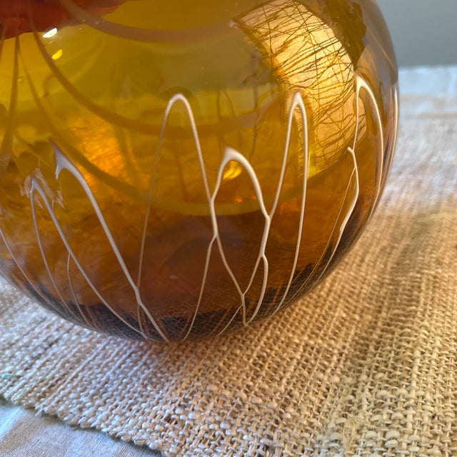 1970s Vase --Orange MCM Spherical Vase For Sale - Image 5 of 6
