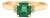 Certified 1Ct Square Cut Natural Emerald & Diamond Solitaire Ring Size 7 in 14k Gold For Sale