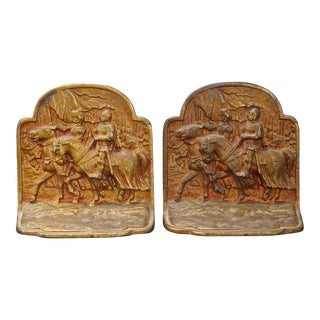 1926 Hubley Crusaders Cast Iron Bookends - a Pair For Sale