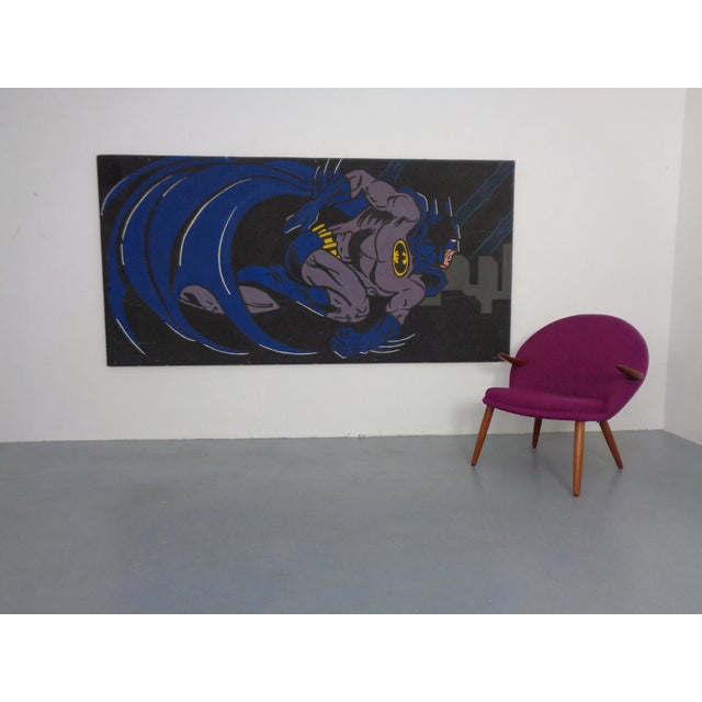 American Artist, Large Batman Street Art Image, Acrylic Painting on Hardboard, 1990s For Sale - Image 4 of 18