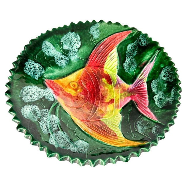 Mid-Century Modern Porcelain Plate with Fish Decor, France, 1970s For Sale - Image 10 of 10