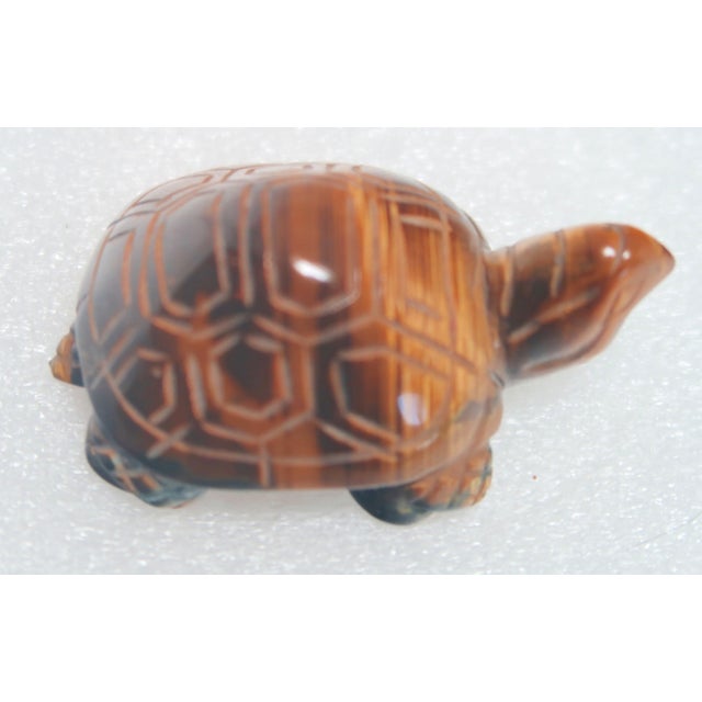 Figurative Vintage Hand-Carved Tigers Eye Miniature Turtle - Symbol of Tranquility and Steadfastness; Said to Teach You to Take Your Time and Enjoy Life For Sale - Image 3 of 18