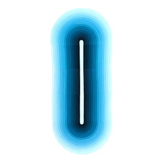 David Hardaker "Gimlet" Contemporary Abstract Blue & White Ombre Shaped Squiggle Painting, 2024 For Sale