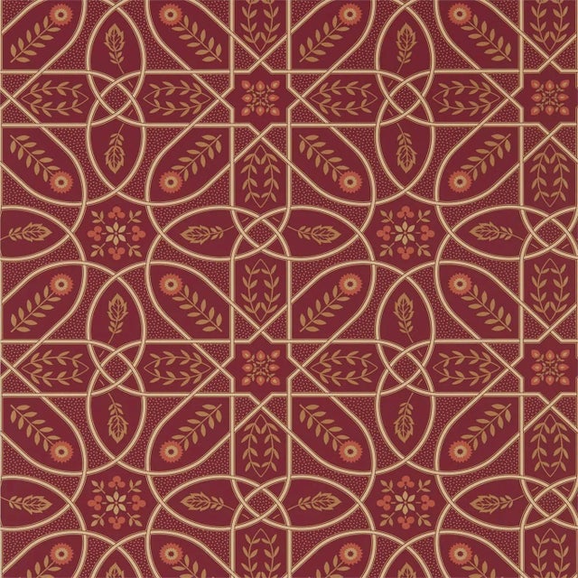 Morris & Co Brophy Trellis Wallpaper in Russet Gold - a Sample For Sale