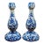 Vintage a.a Visser Dutch Royal Delft Blue Hand Painted Tulip Shaped Candlesticks-Set of 2 For Sale