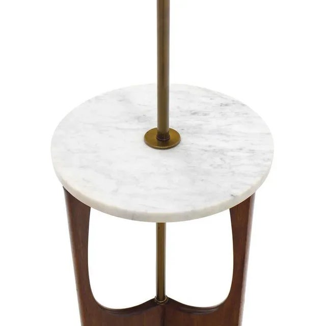Vintage Mid Century Walnut Base MarbleTop Table Lamp Chairish