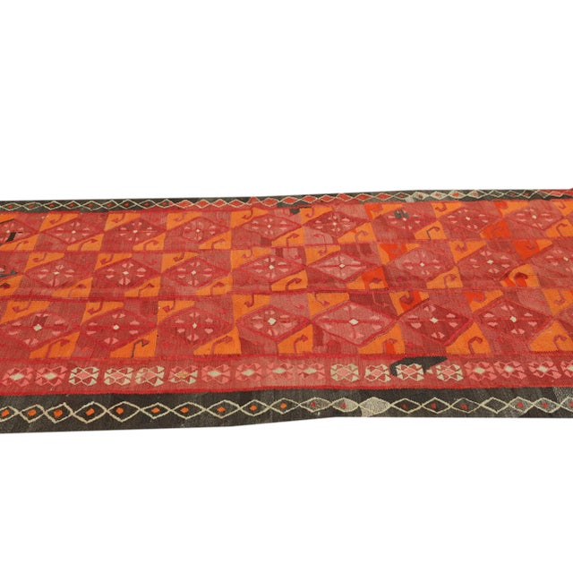 Mid 20th Century Decorative Vintage Kars Kilim Rug For Sale - Image 4 of 7