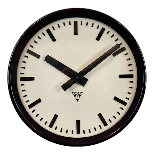 Industrial Bakelite Factory Wall Clock from Pragotron, 1960s For Sale