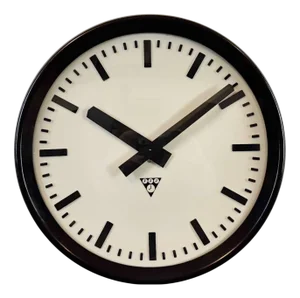 Industrial Bakelite Factory Wall Clock from Pragotron, 1960s