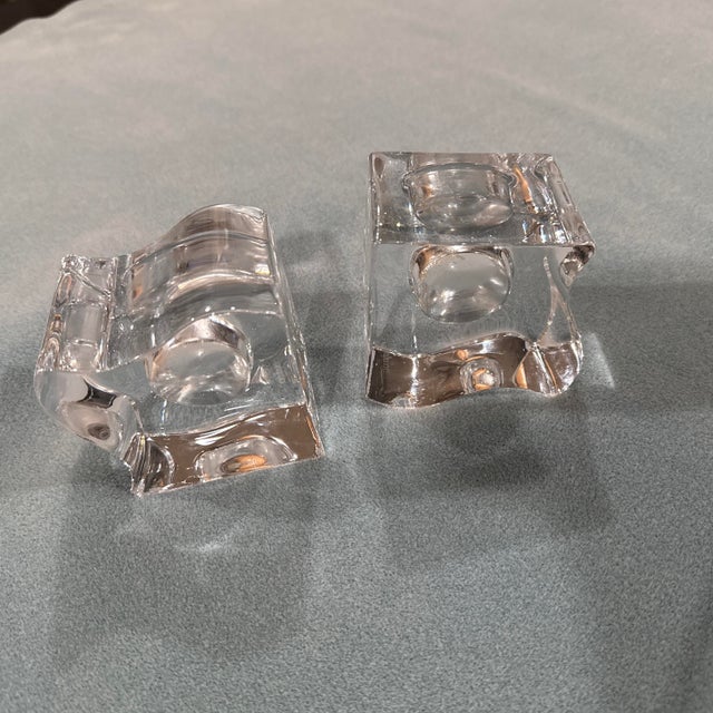 Orrefors Orrefors Sweden Crystal Candle Holder's For Sale - Image 4 of 6