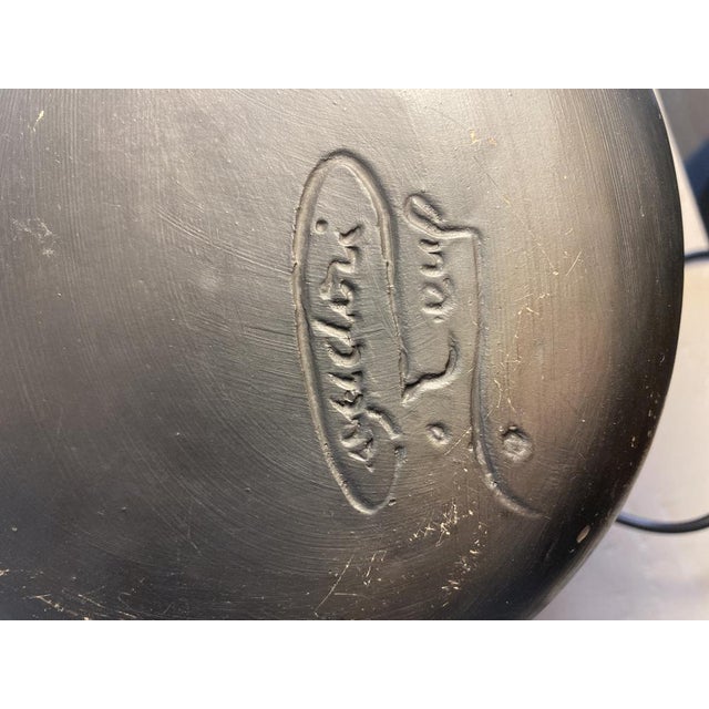 Black Andean Blackware Ceramic Canteen with Zoomorphic Relief, South America, 20th Century For Sale - Image 8 of 9