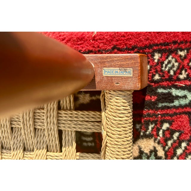 Vintage 1960's Mid-Century Modern Stools/Birch & Seagrass/Made N Japan/Rare For Sale - Image 10 of 12