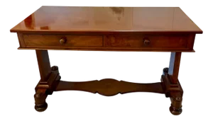 Antique Victorian Figured Mahogany Desk, 1860