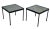 Custom Square Iron Frame Glass Top Side Tables - A Pair For Sale