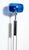 1960s Danish Modern Nickel & Black Enamel Floor Lamp With Blue Glass Shade For Sale - Image 4 of 7