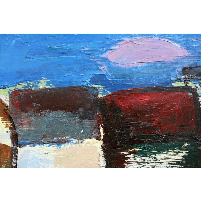 Modern Aleksandr Rodin, City Landscape, Talsi, Oil on Cardboard, 1970s For Sale - Image 3 of 10