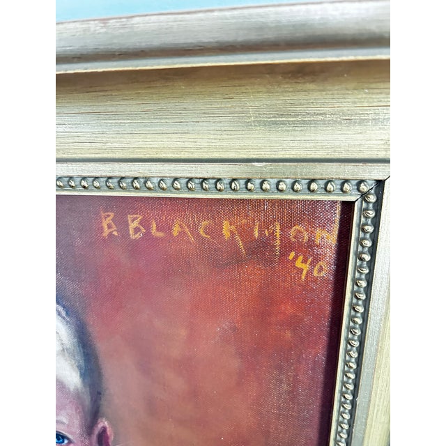 Vintage 1940 Original Oil Painting Portrait of Boy Signed R. Blackmon ...