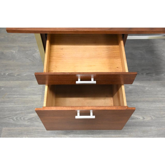 Brown 1960s Refinished Paul McCobb Calvin Walnut Desk For Sale - Image 8 of 9