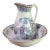 Antique English Transferware Ironstone Chinoiserie Figural Pitcher & Wash Bowl For Sale