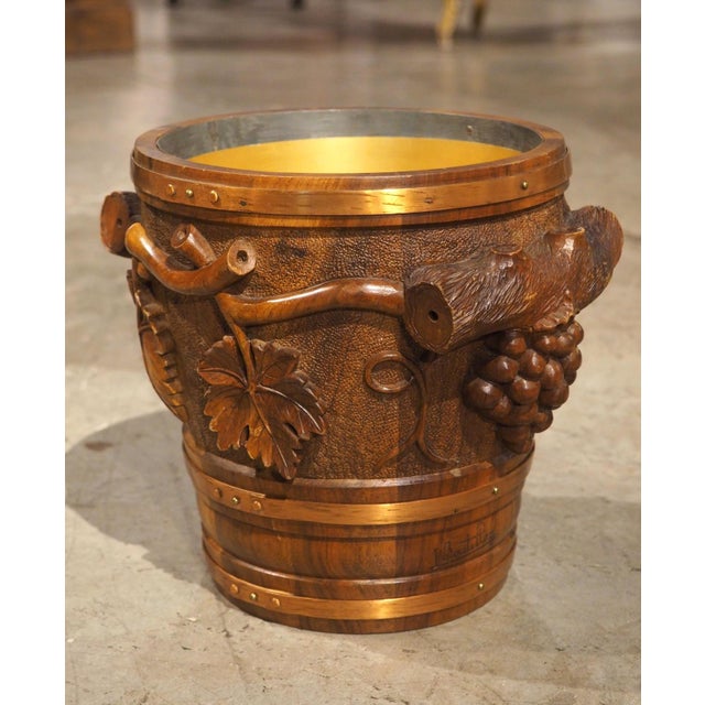 Early 1900s French Black Forest Style Champagne Bucket, Signed Boutillon For Sale - Image 11 of 12