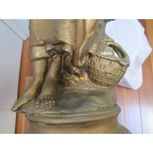 Bronze Sculptural Antique Gilt Lamp Attributed to Mathurin Moreau For Sale - Image 8 of 11