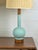 1950s 1950s Danish Modern Teal Ceramic & Walnut Lamps - a Pair For Sale - Image 5 of 6