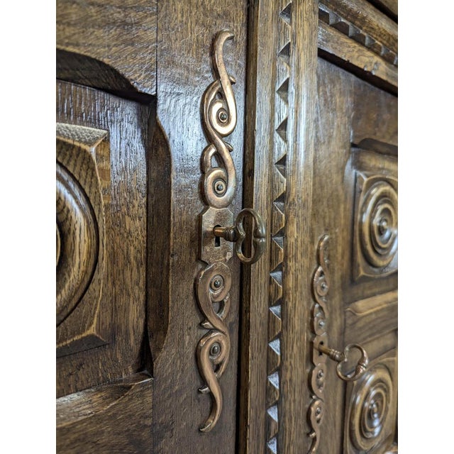 Brown Sideboard in Oak from DLG Dudouyt For Sale - Image 8 of 10