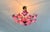 1980s Italian Style Pink Floral Crystal Flush Mount Chandelier, 3-Light For Sale - Image 16 of 17