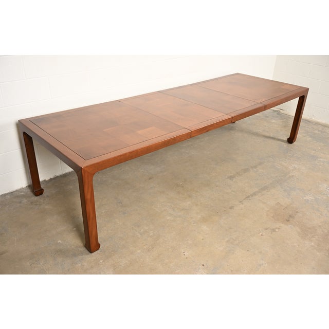 Henredon Mid-Century Hollywood Regency Walnut Extension Dining Table, Newly Refinished For Sale - Image 15 of 15