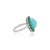 Metal 6.13ct Cabochon Turquoise & Emerald Halo Cocktail Ring in 14k White Gold Size 7 For Sale - Image 7 of 18