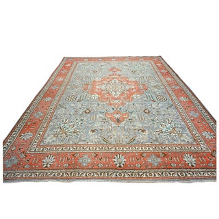 Antique Persian Tabriz Wool 10X13 Grey & Orange Area Rug #9901239 For Sale