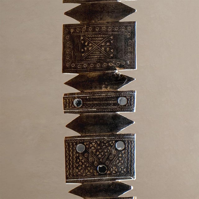 Rustic Vintage Berber Hand-Carved Wooden Tent Peg Wall Sculpture For Sale - Image 3 of 7