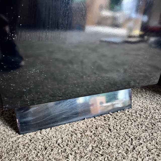 Art Deco Black Lacquered and Gold Chests of Drawers - A Pair For Sale - Image 10 of 11