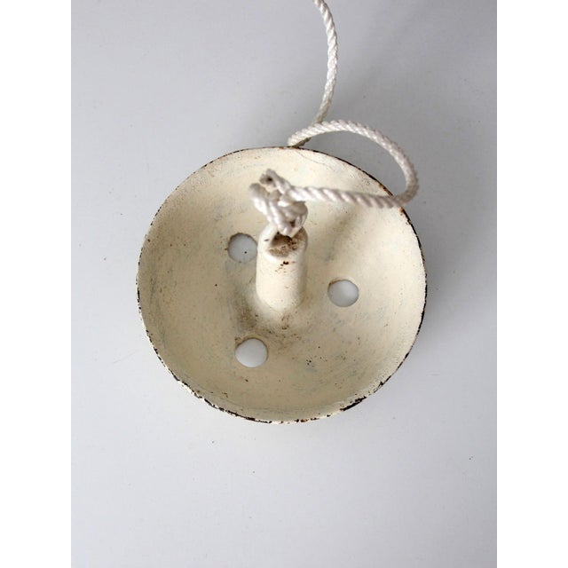 White Vintage Cast Iron Mushroom Boat Anchor With Rope For Sale - Image 8 of 12