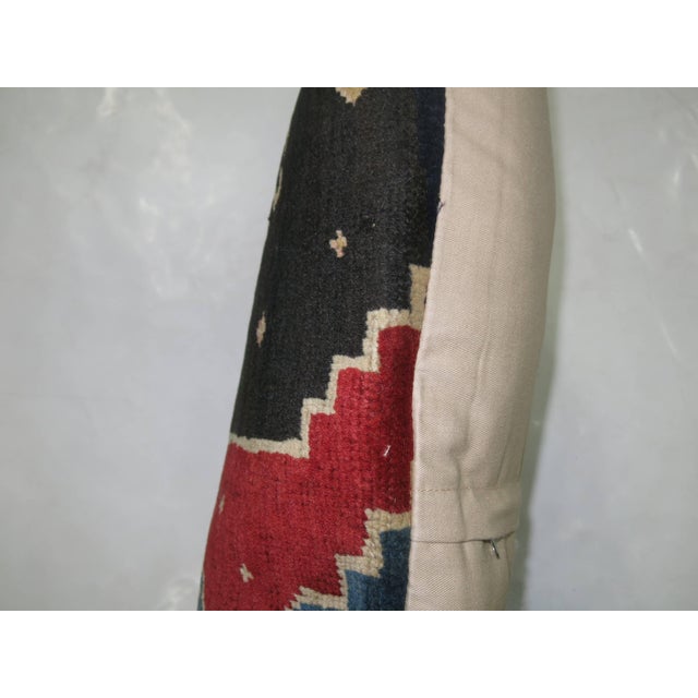 Contemporary Whimsical Antique Wool Turkish Rug Khotan Inspired Lumbar Size Pillow For Sale - Image 3 of 5